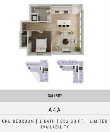 Bed 1 Bath Apartment