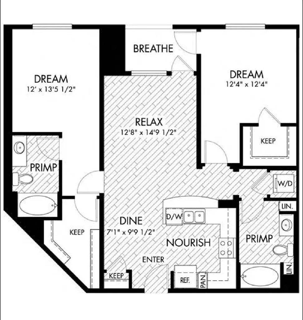 Room with private bathroom in B