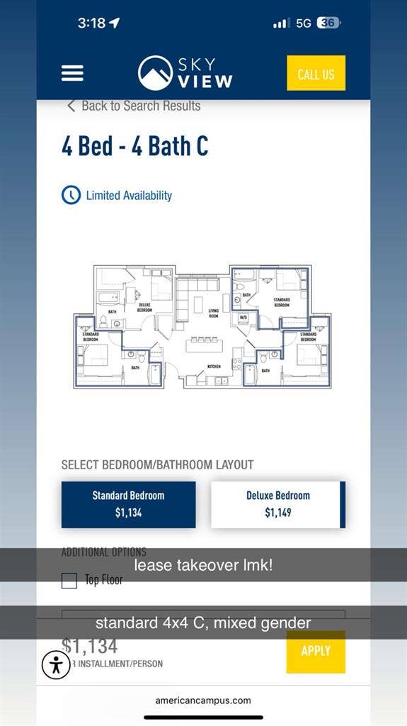 urgent lease take over skyview!