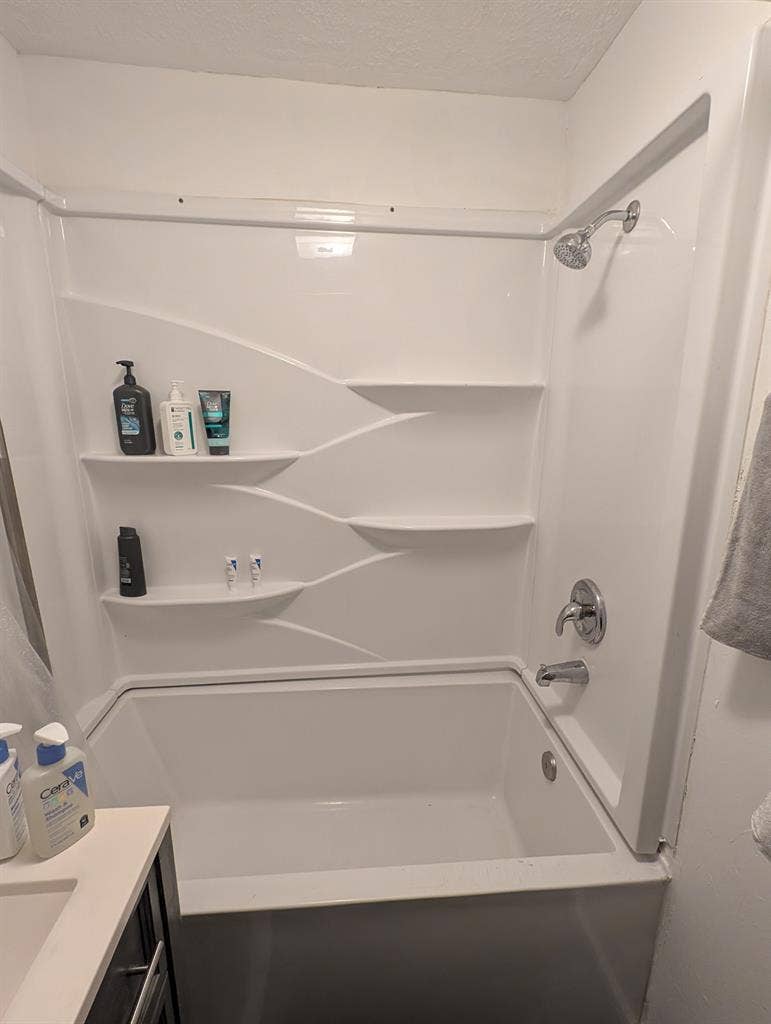 Bedroom, private half bath