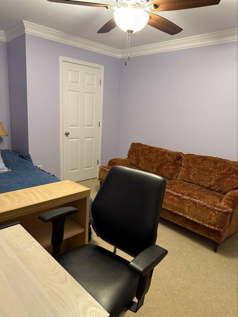 Furnished room with bathroom