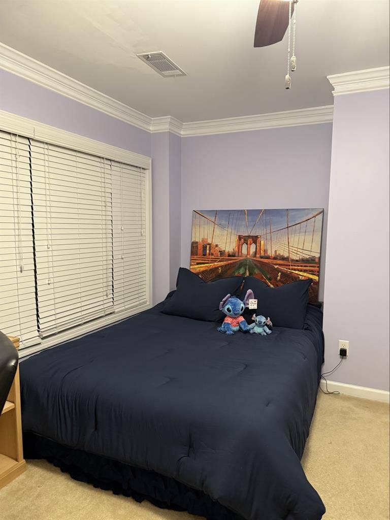 Furnished room with bathroom