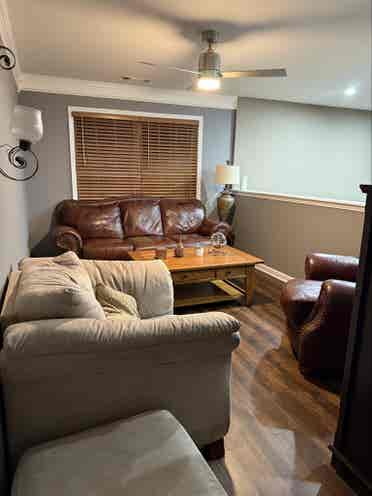 Furnished room with bathroom