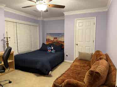 Furnished room with bathroom