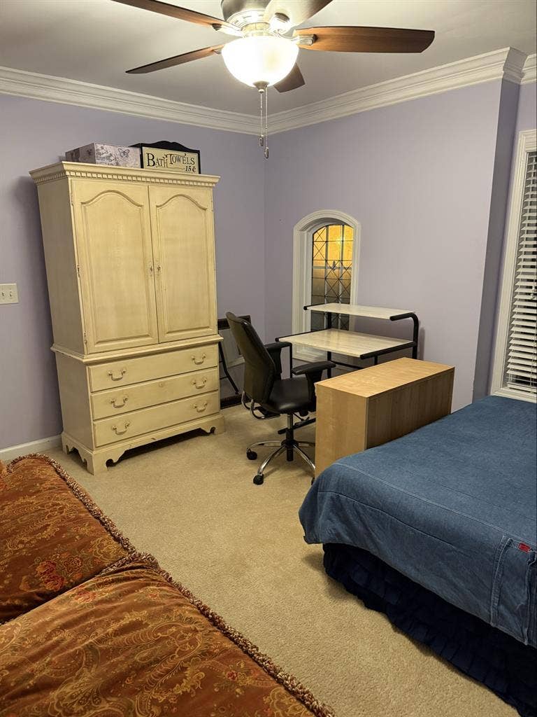 Furnished room with bathroom