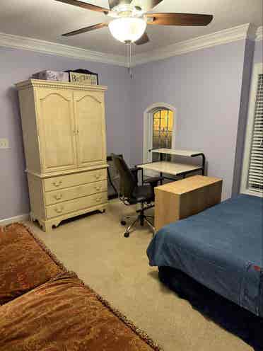 Furnished room with bathroom