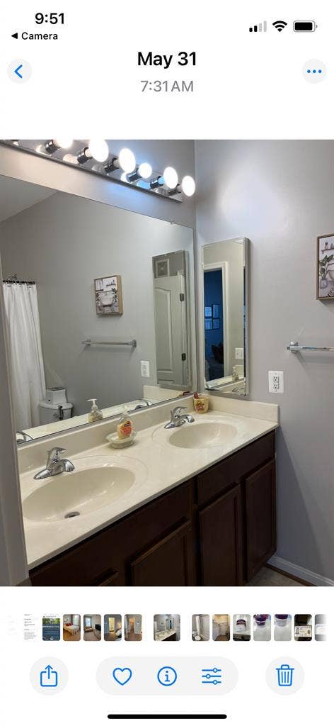 bath in a condo . Shared