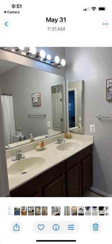 bath in a condo .  Shared