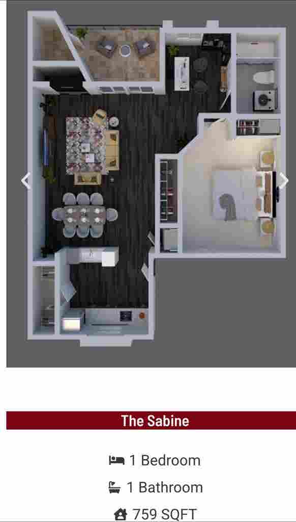 1bedroom apartment for sublease