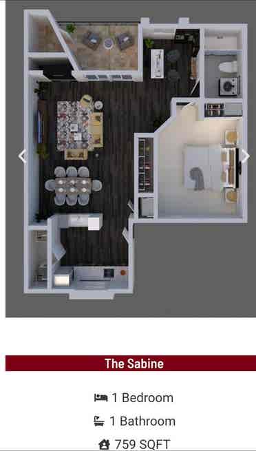 1bedroom apartment for sublease