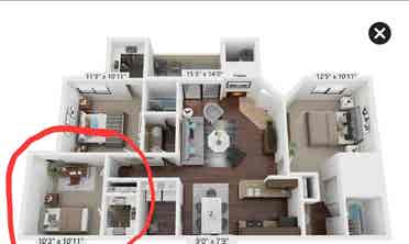 Unfurnished Room in 3BR/2BA
