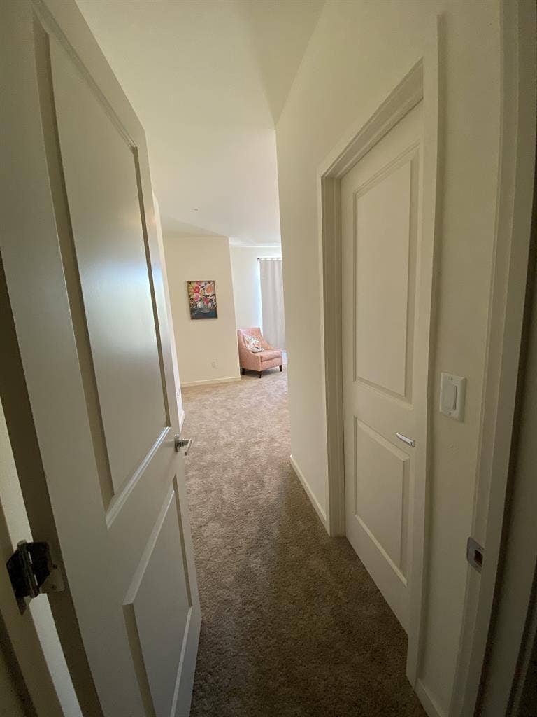 Furnished bedroom en suite bathroom