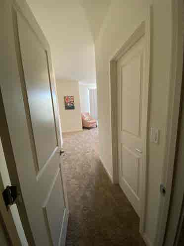 Furnished bedroom en suite bathroom