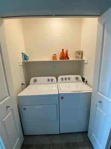Furnished bedroom en suite bathroom