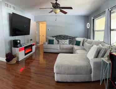 Fully furnished room with a pool!