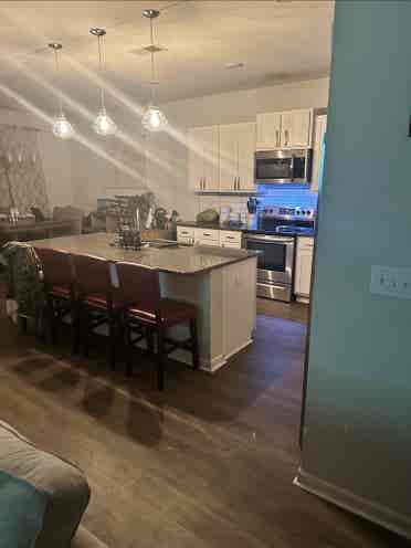 Fully furnished room available .