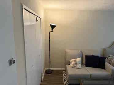 Furnished 1Bdrm w/sofa, shared bath