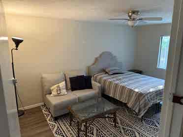 Furnished 1Bdrm w/sofa, shared bath