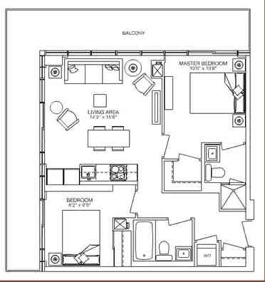1 bedroom and private washroom