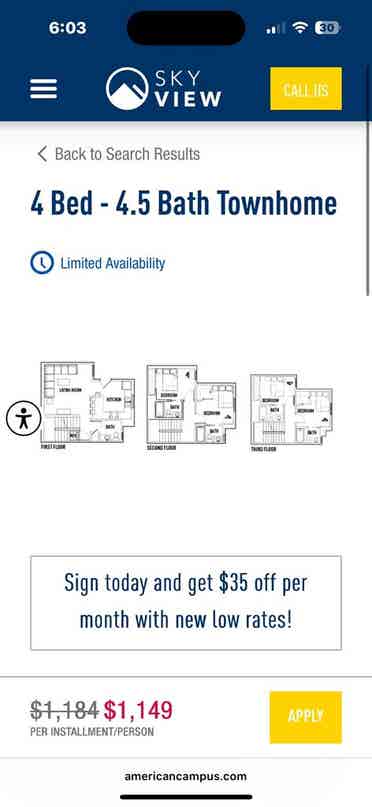 Sublet Opportunity at SkyView NAU