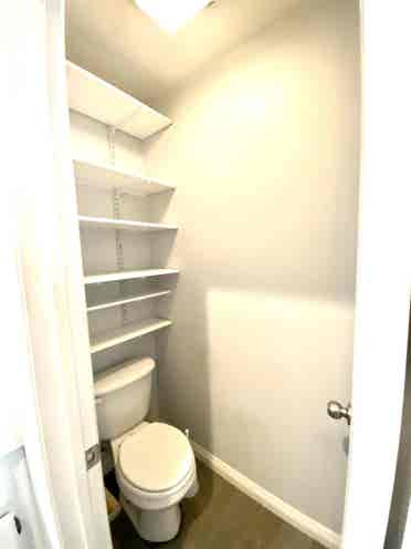 Master, walk-in closet private bath