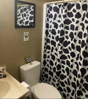 Bedroom with shared bathroom