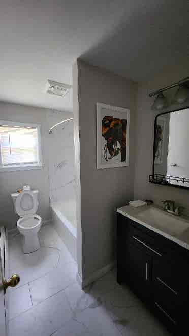 Private bedroom, private bathroom.