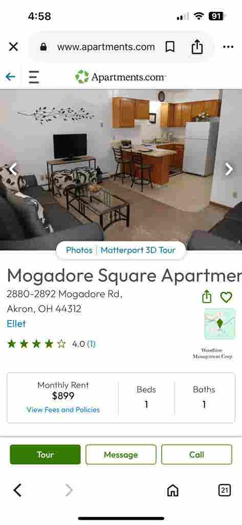 1 bedroom apartment