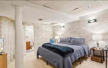 Spacious basement W/private bedroom