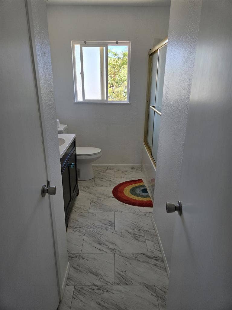 Private bedroom and bathroom