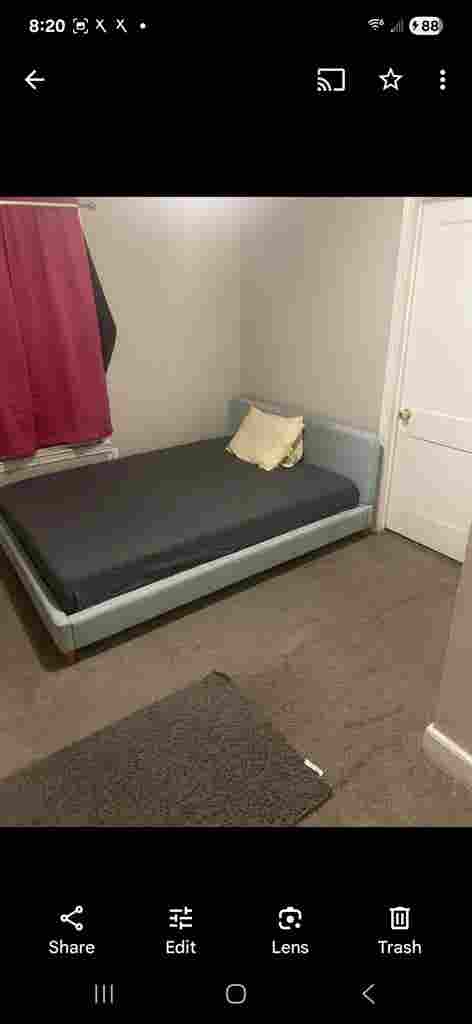 Room for rent with bathroom and bed