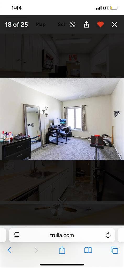 1 bed with full bath