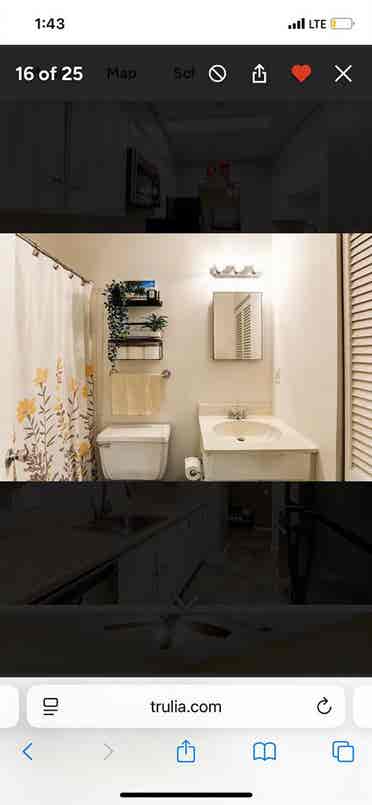 1 bed with full bath