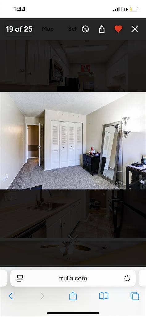1 bed with full bath