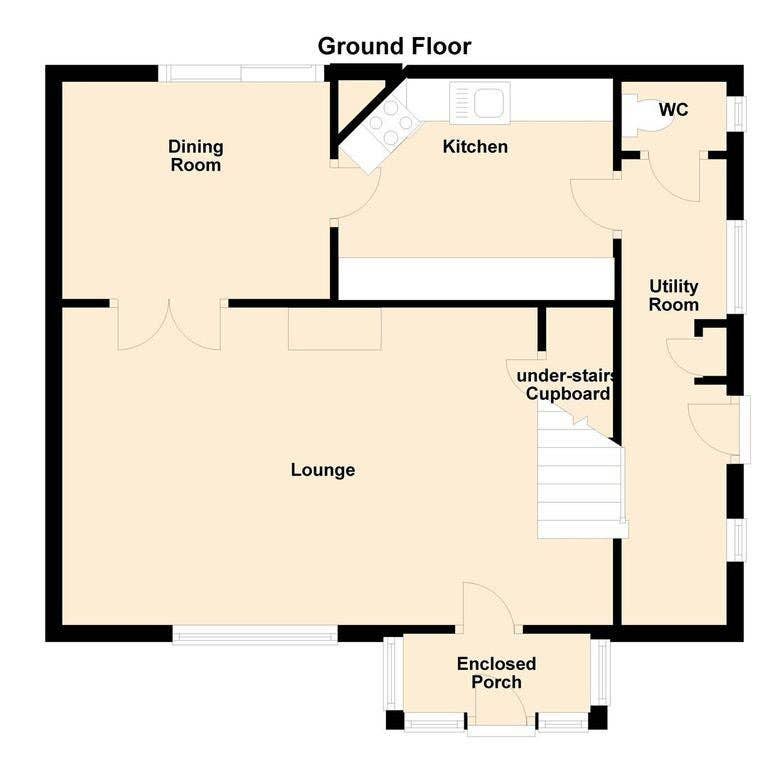 Furnished Room with TV, Table & Bed