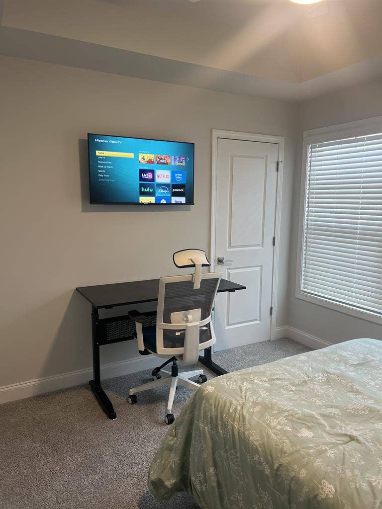 Bedroom w/ private bathroom.