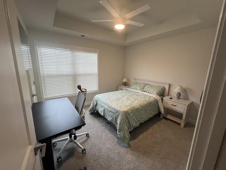Bedroom w/ private bathroom.