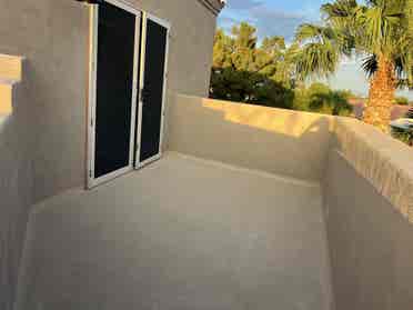 Furnished room bathroom, balconyy
