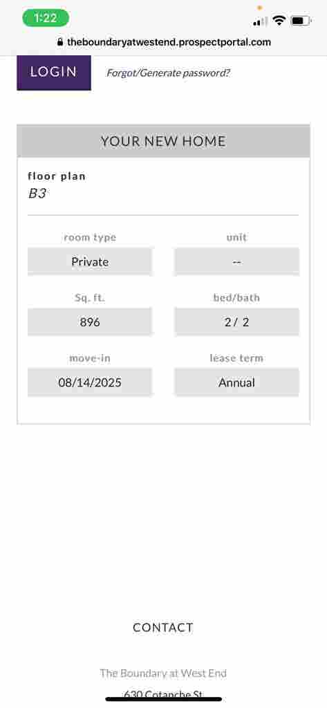Urgent sublease Boundary west end.