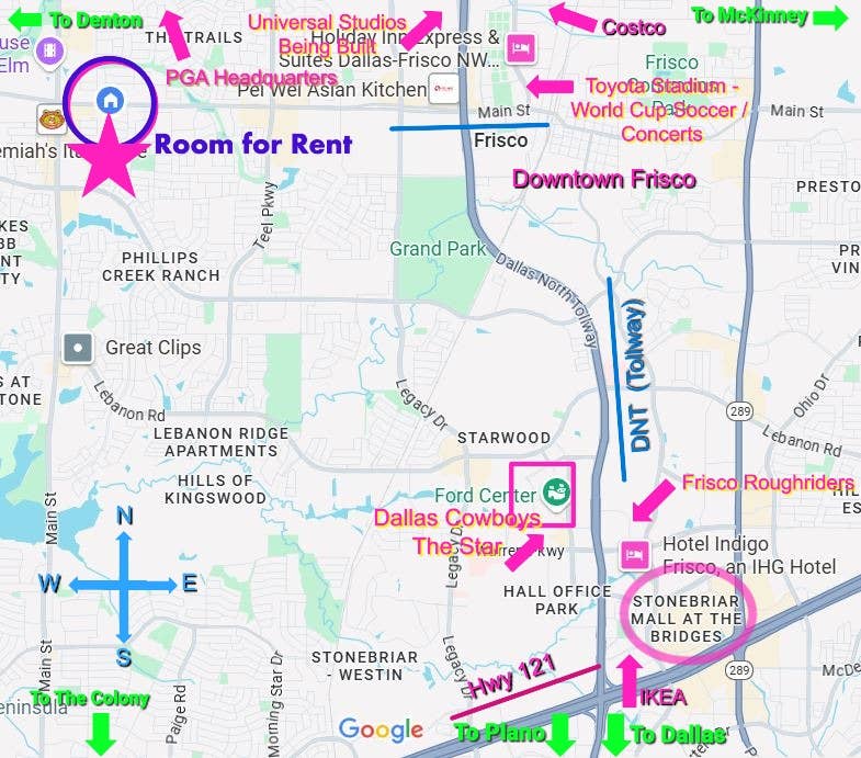 Un- or Furnished Room Frisco TX