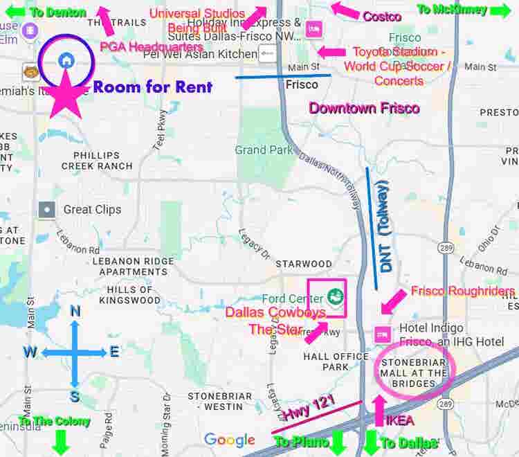 Un- or Furnished Room Frisco TX
