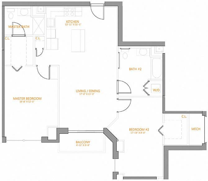 Spacious Two Bed 2 Bath Loft