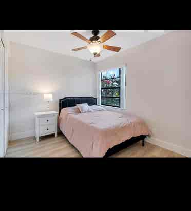 One bedroom and private bathroom.