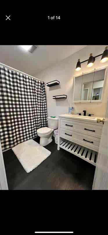Private bedroom with shared bath