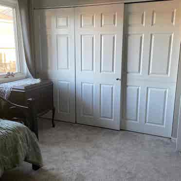 One bedroom and a shared bathroom