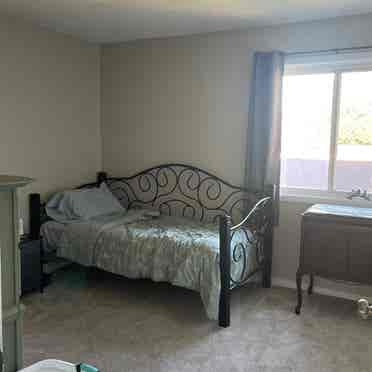 One bedroom and a shared bathroom