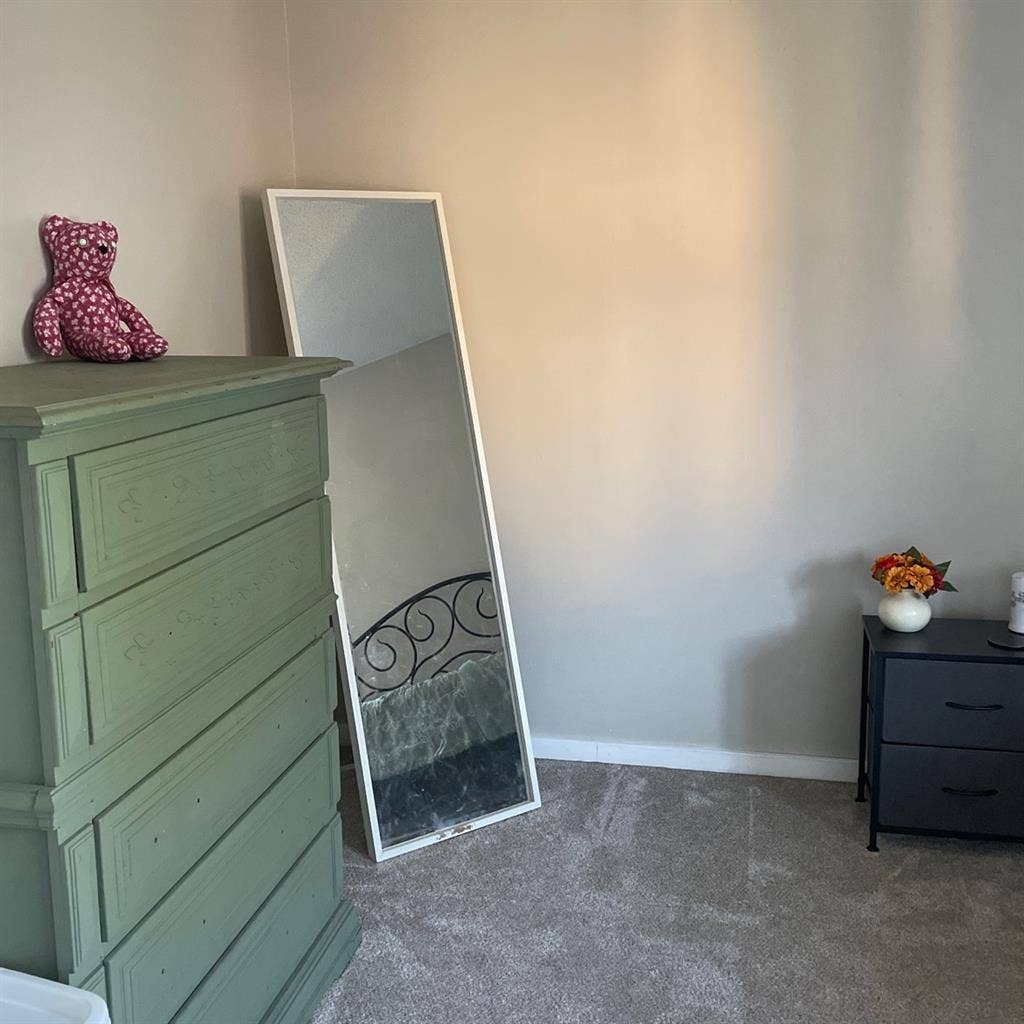 One bedroom and a shared bathroom