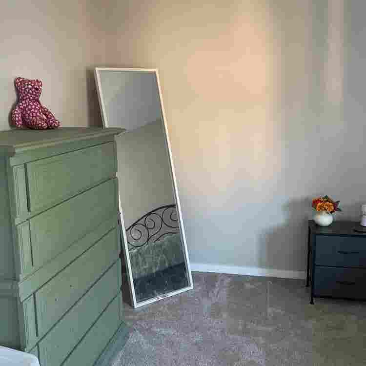 One bedroom and a shared bathroom