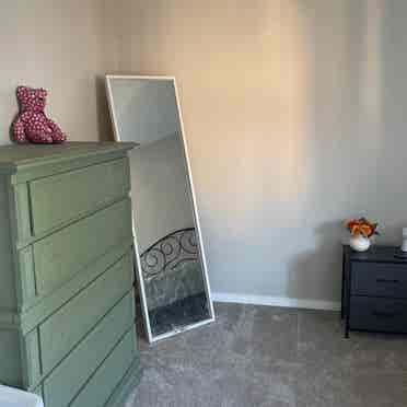 One bedroom and a shared bathroom