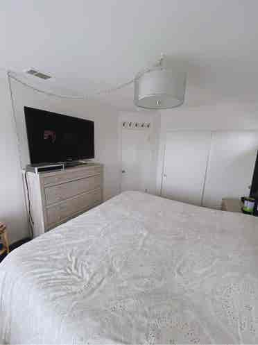 One bedroom with a shared bathroom.